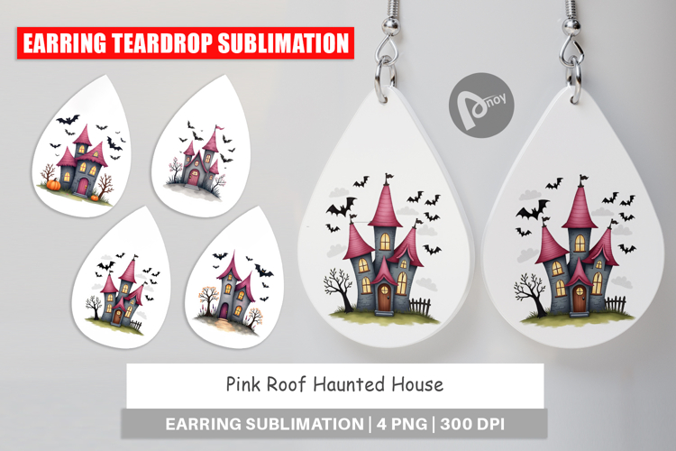 Pink Haunted House Earring