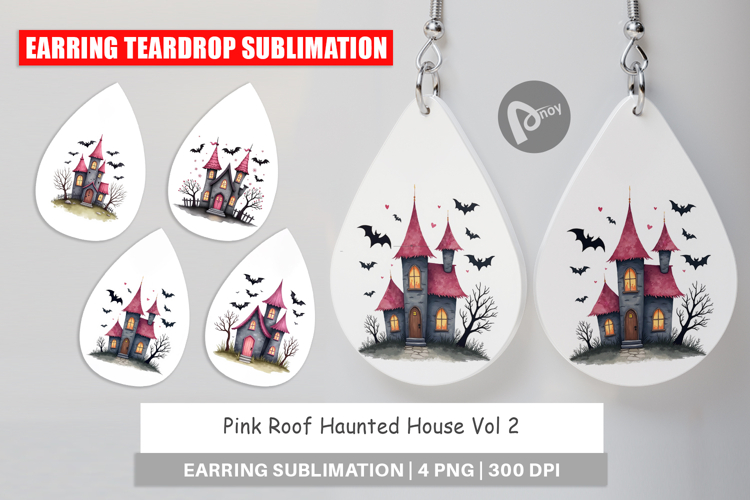 Pink Haunted House Earring