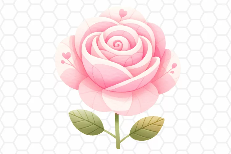 Pink Rose Watercolor Clipart - Flower PNG Clipart