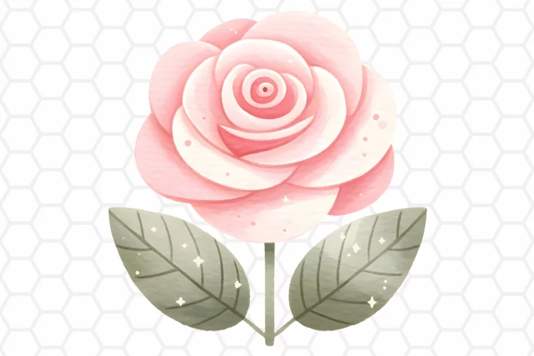 Pink Rose Watercolor Clipart - Flower PNG Clipart
