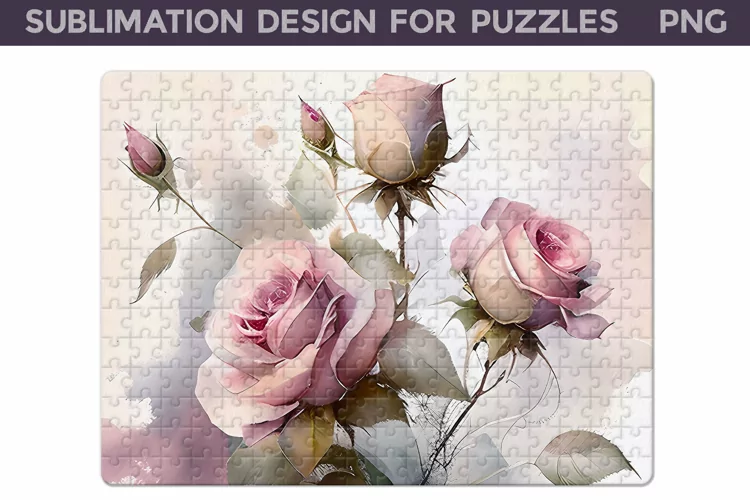Roses Sublimation Design For Puzzle | Flowers Puzzle