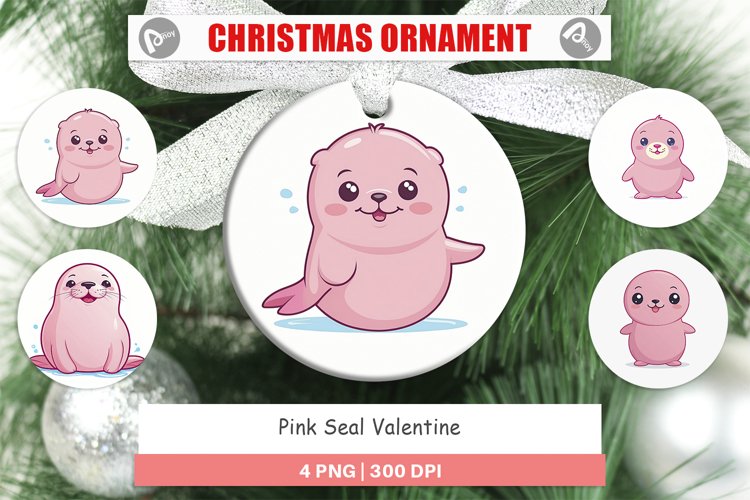 Ornament Pink Seal Valentine example image 1