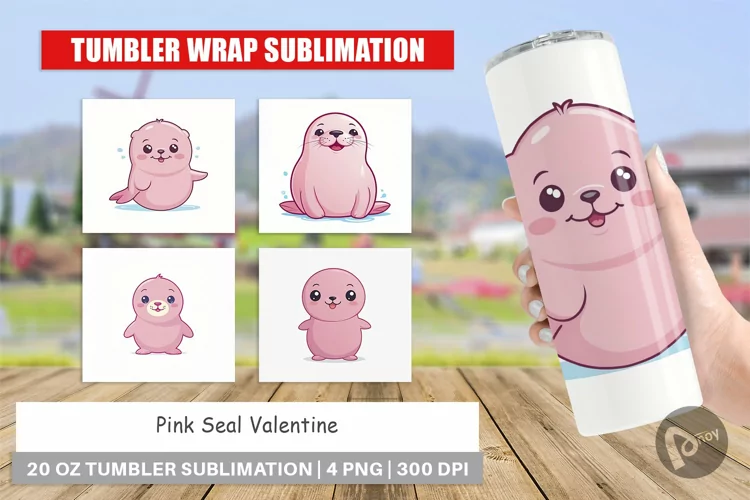 Tumbler Pink Seal Valentine