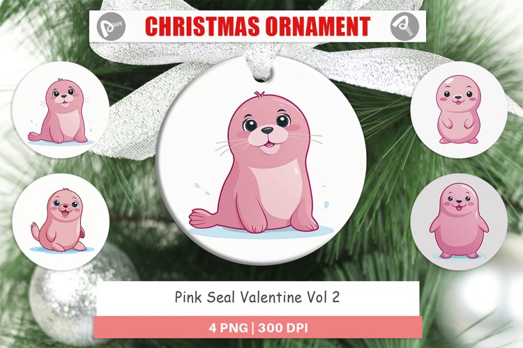 Ornament Pink Seal Valentine example image 1