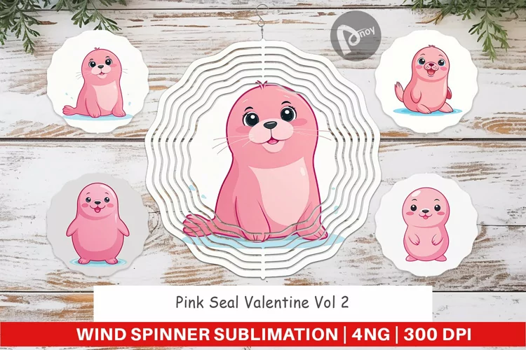 Wind Spinner Pink Seal Valentine
