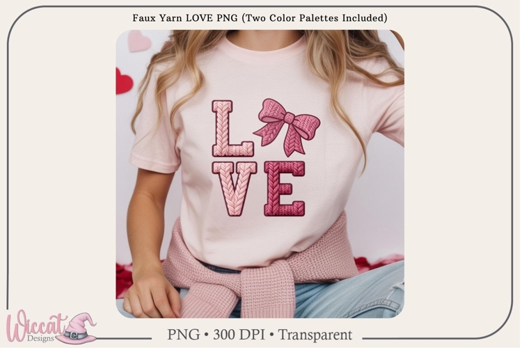 Faux Yarn LOVE PNG, Knit Letter Design, Valentine Love