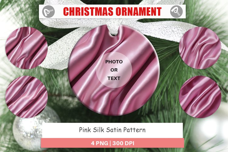 Christmas Ornaments Pink Silk Pattern