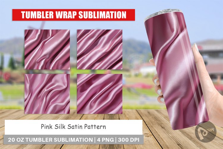 Tumbler Wrap Pink Silk Pattern