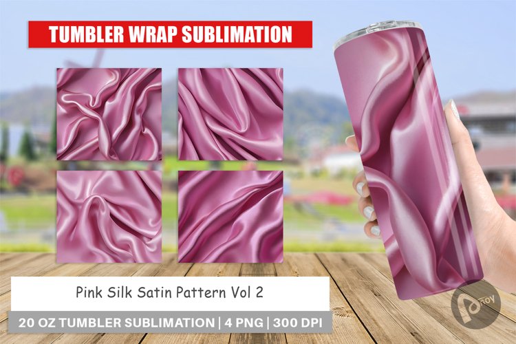 Tumbler Wrap Pink Silk Pattern