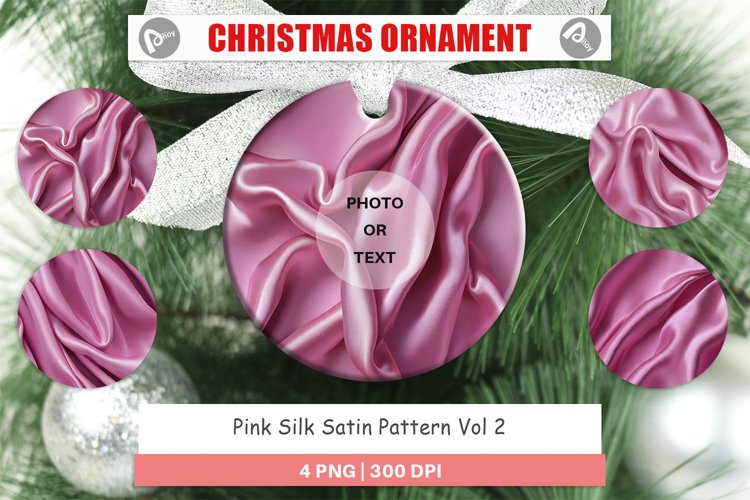Christmas Ornaments Pink Silk Pattern