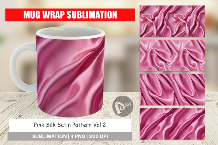 Mug Wrap Design Pink Silk Pattern