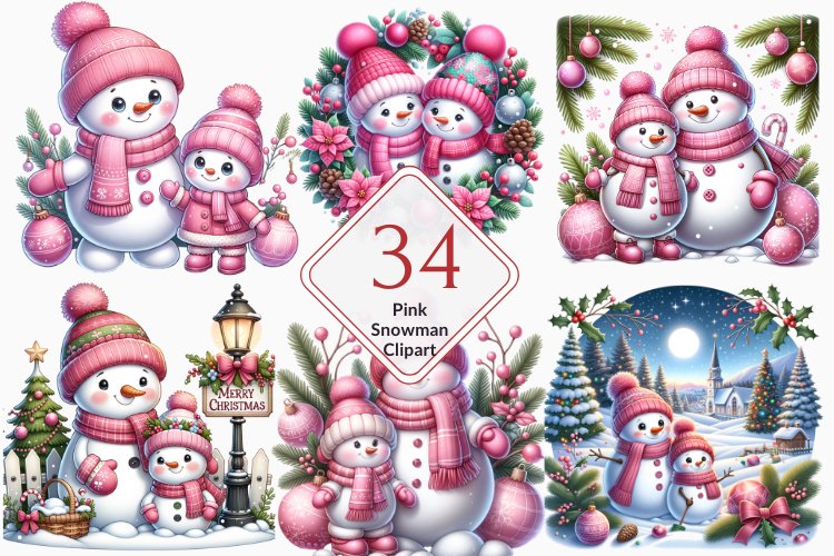 Cute Snowman Clipart Image 16