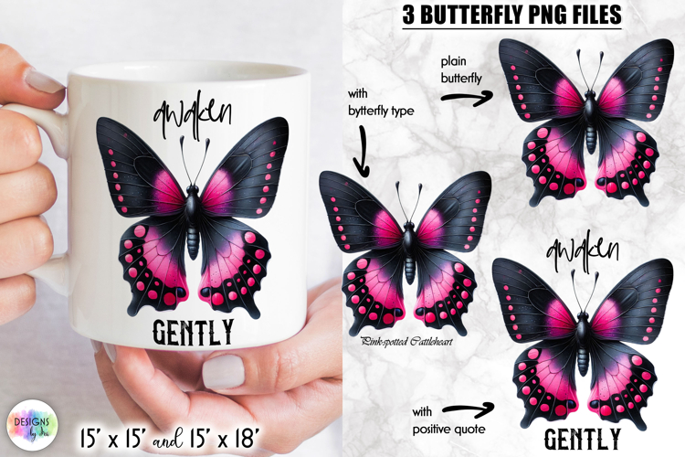 Inspirational Quotes Sublimation, Butterfly Clipart PNG