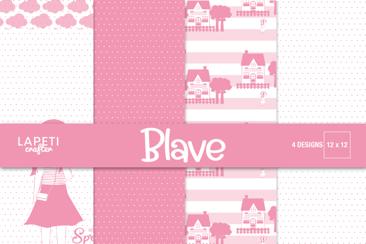 Pink Spring Digital Papers, Girl Themed Scrapbook Paper