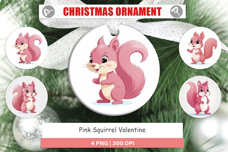 Ornament Pink Squirrel Valentine example image 1