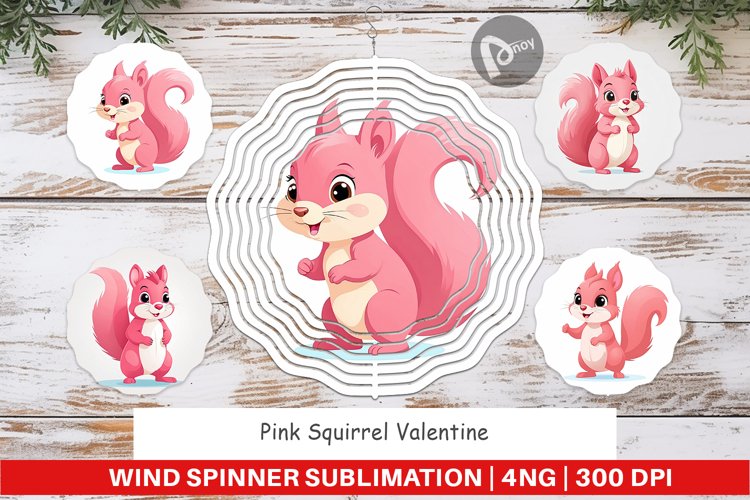 Wind Spinner Pink Squirrel Valentine example image 1