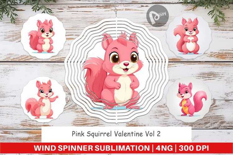 Wind Spinner Pink Squirrel Valentine example image 1