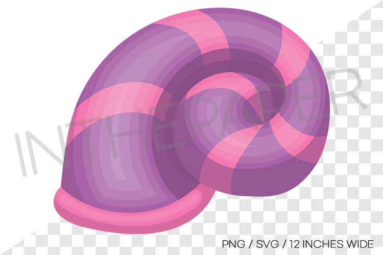 Pink striped purple conch shell PNG summer clipart illust example image 1