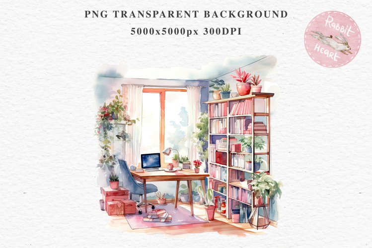 Pink Study Corner Clipart Artist Workspace PNG Scrapbooking  Art boho cozy interior table desk Transparent art workshop designs sublimation printable digital  watercolor Pink Study Corner Clipart, Artist Workspace PNG, boho cozy interior table, work desk