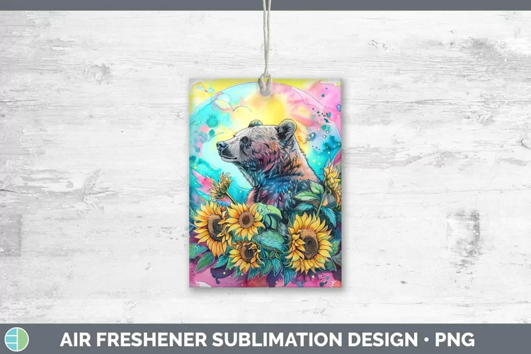 Pink Summer Bear Air Freshener Sublimation Car Freshener Des