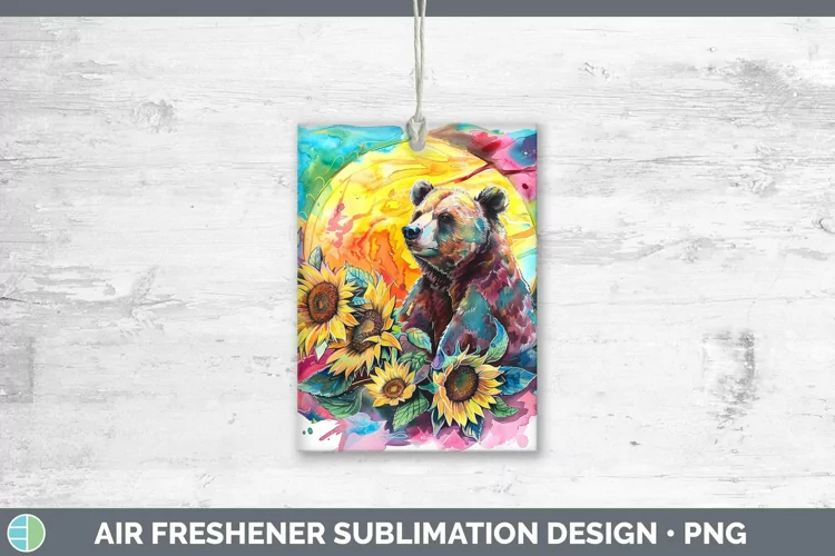 Pink Summer Bear Air Freshener Sublimation Car Freshener Des