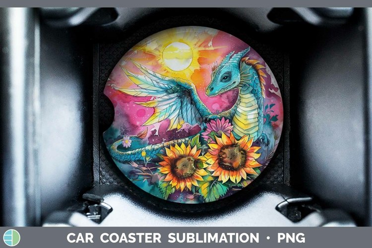 Pink Summer Dragon Car Coaster Sublimation Coaster Designs