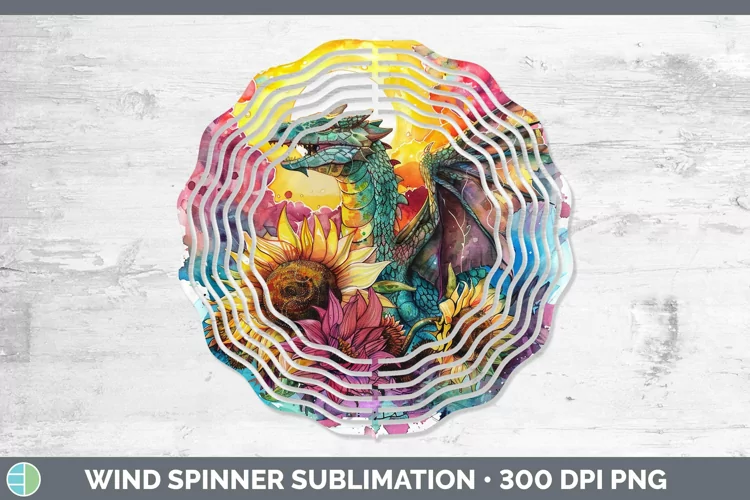 Pink Summer Dragon Wind Spinner Sublimation Spinner Designs