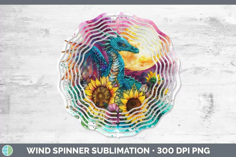 Pink Summer Dragon Wind Spinner Sublimation Spinner Designs