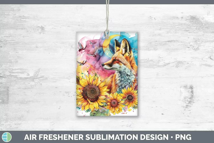 Pink Summer Fox Air Freshener Sublimation Car Freshener Desi
