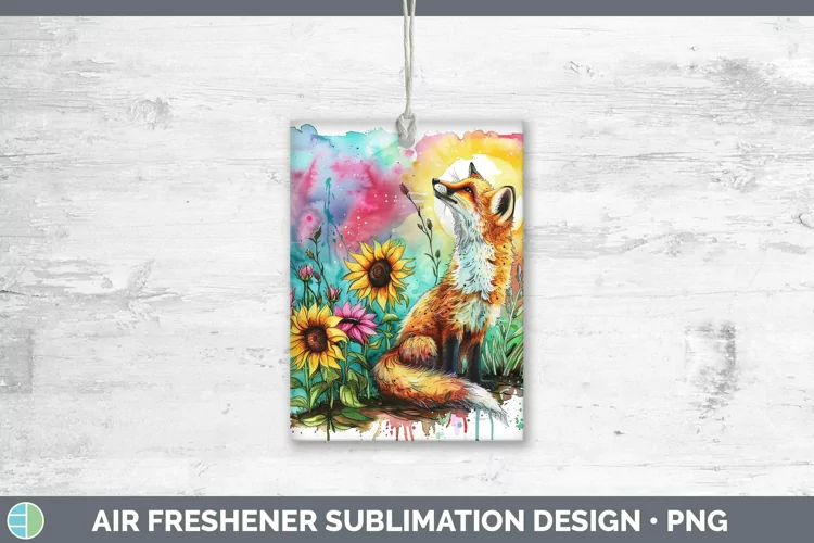 Pink Summer Fox Air Freshener Sublimation Car Freshener Desi