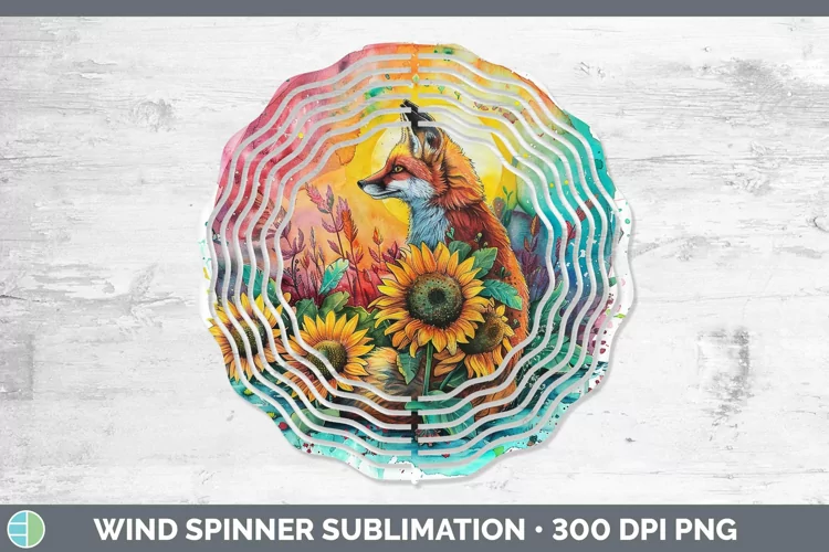 Pink Summer Fox Wind Spinner Sublimation Spinner Designs