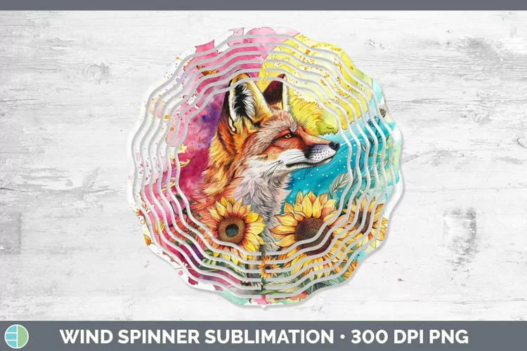 Pink Summer Fox Wind Spinner Sublimation Spinner Designs