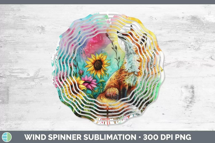 Pink Summer Fox Wind Spinner Sublimation Spinner Designs