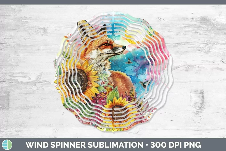 Pink Summer Fox Wind Spinner Sublimation Spinner Designs
