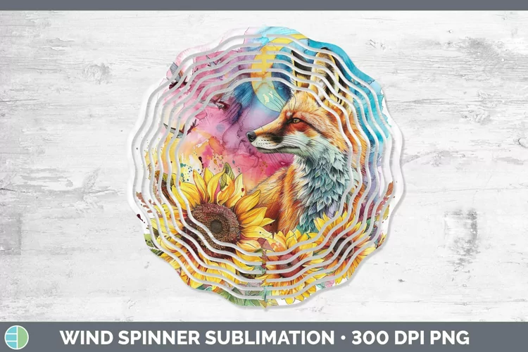 Pink Summer Fox Wind Spinner Sublimation Spinner Designs