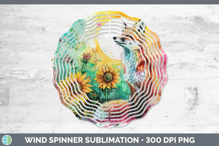 Pink Summer Fox Wind Spinner Sublimation Spinner Designs