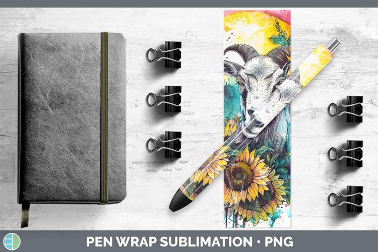 Pink Summer Goat Pen Wrap Sublimation Epoxy Pen Designs