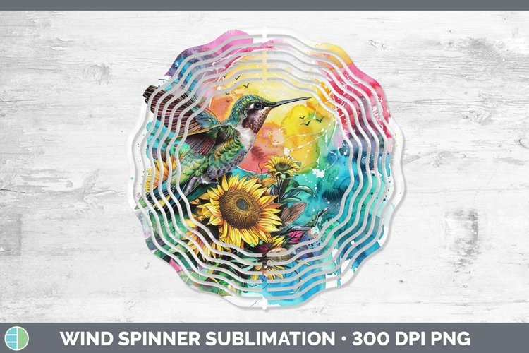 Pink Summer Hummingbird Wind Spinner Sublimation Spinner Des