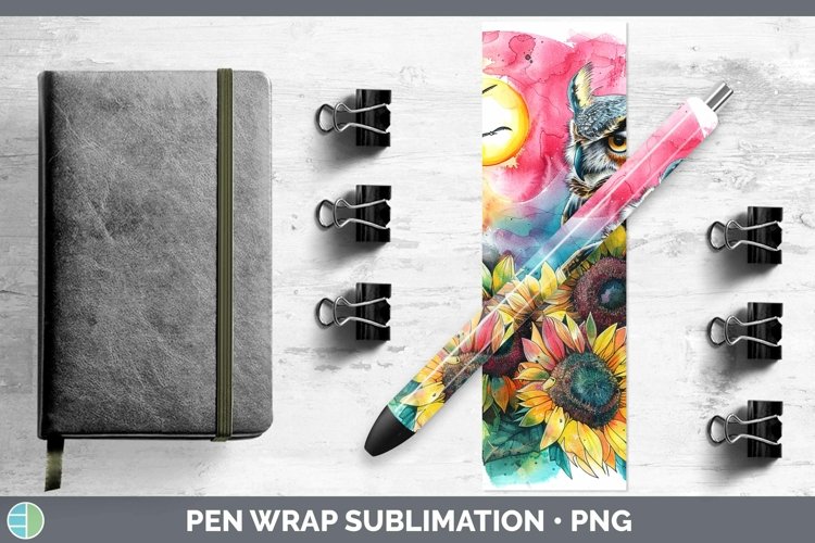 Pink Summer Owl Pen Wrap Sublimation Epoxy Pen Designs