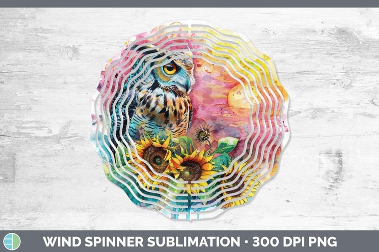 Pink Summer Owl Wind Spinner Sublimation Spinner Designs