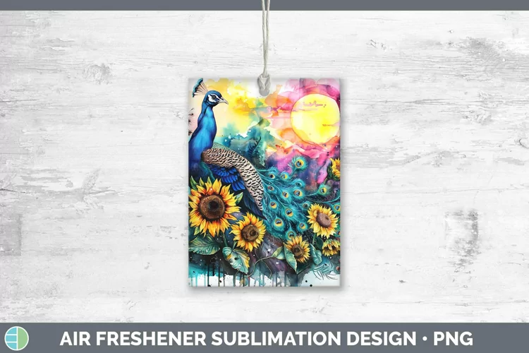 Pink Summer Peacock Air Freshener Sublimation Car Freshener