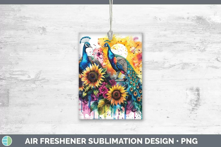 Pink Summer Peacock Air Freshener Sublimation Car Freshener