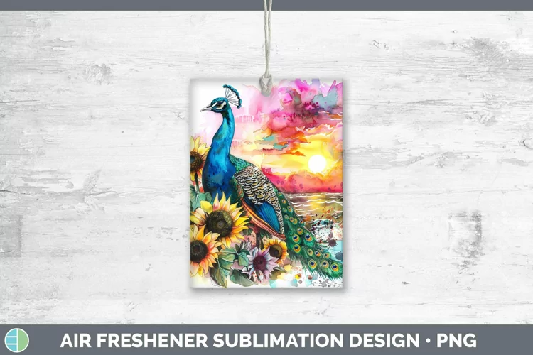 Pink Summer Peacock Air Freshener Sublimation Car Freshener