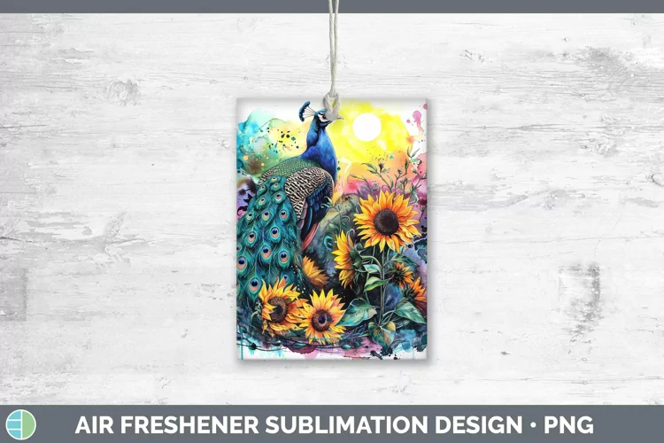 Pink Summer Peacock Air Freshener Sublimation Car Freshener