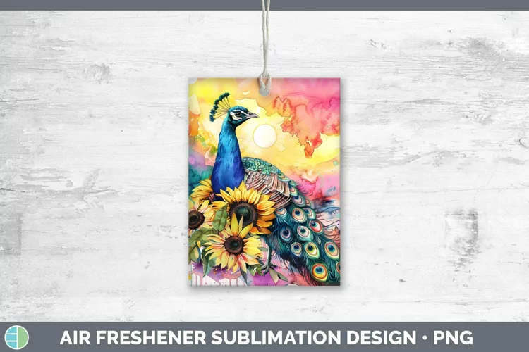 Pink Summer Peacock Air Freshener Sublimation Car Freshener