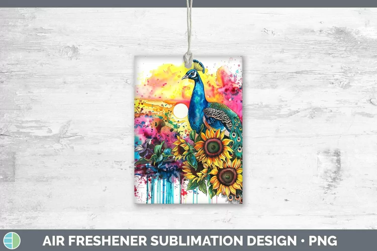 Pink Summer Peacock Air Freshener Sublimation Car Freshener