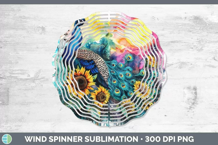 Pink Summer Peacock Wind Spinner Sublimation Spinner Designs