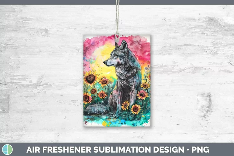 Pink Summer Wolf Air Freshener Sublimation Car Freshener Des