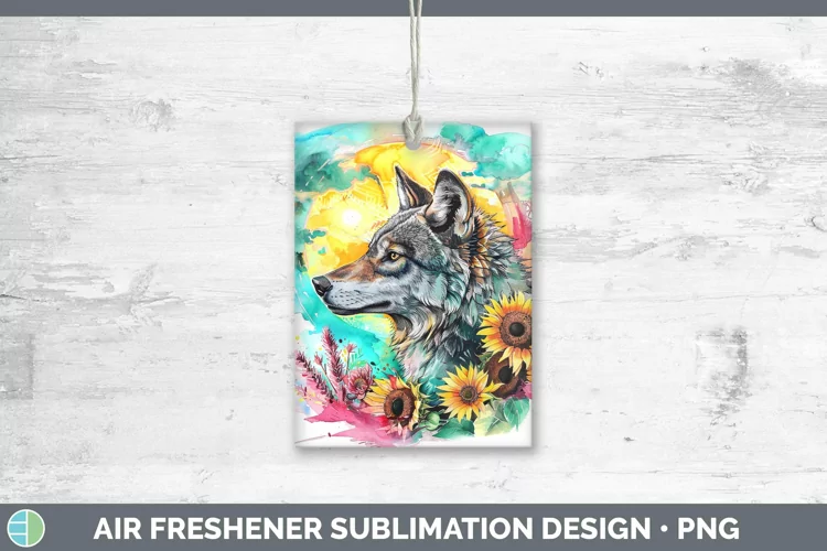 Pink Summer Wolf Air Freshener Sublimation Car Freshener Des