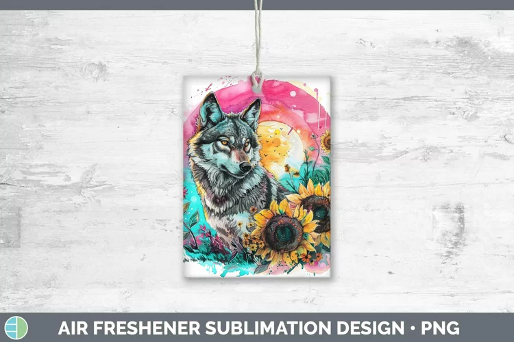 Pink Summer Wolf Air Freshener Sublimation Car Freshener Des